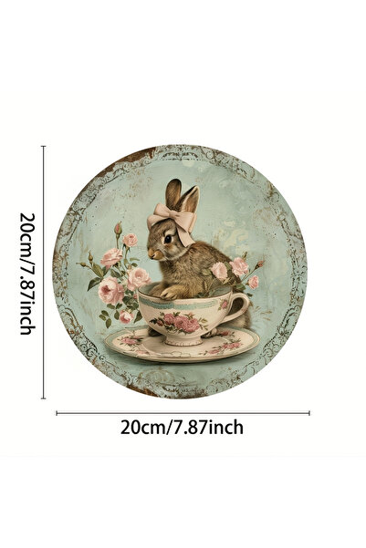 Choice ديكور حائطي على شكل إكليل خشبي متعدد الاستخدامات على الطراز الريفي مع نمط أرنب - "كل ما تحتاجه هو رفيق أرنب