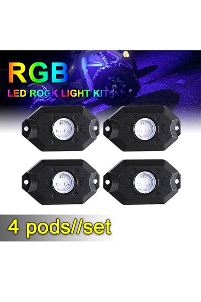 Choice 4 pods set RGB LED Rock Lights Timing Function Music Mode Multicolor Neon LED Light for ATV UTV Boat
