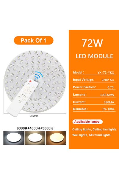 Choice 72W Dimmable Ceiling Light Replacement Led Module 220V Led Panel Dimmable 72W Round Led Light Board
