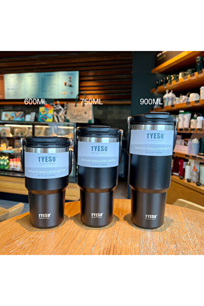 Choice كوب قهوة تايسو أسود 900 مل - قطعة واحدة - ترمس من الفولاذ المقاوم للصد...