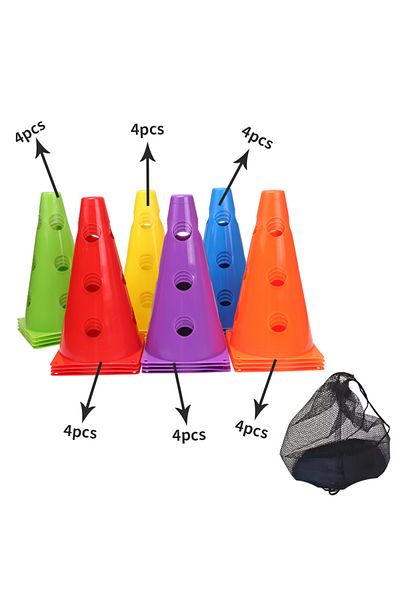 Choice 24PCS 12PCS 18PCS 24PCS 30PCS 36PCS Durable Mark Cones Football Agility Training Sport with Hole
