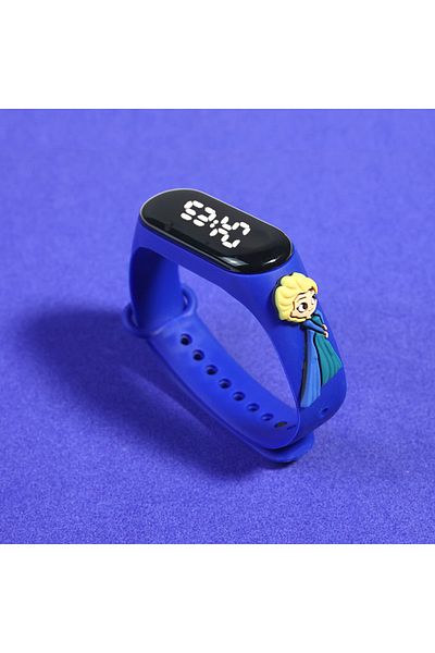 Miniso Blue girl Electronic Digital LED Display Watches Fashion Cartoon Watches Children's Watch Waterproo