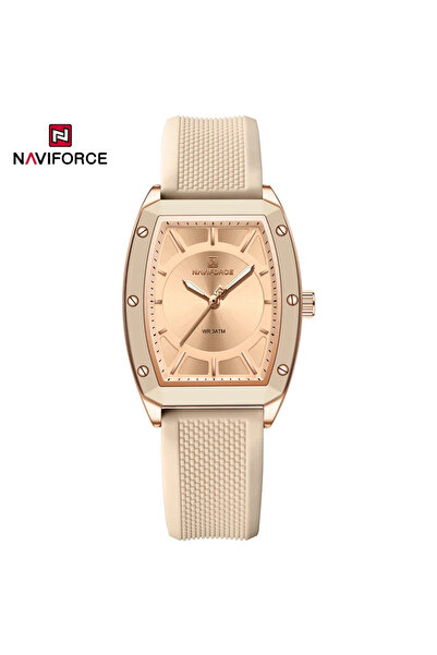 Naviforce ساعة NAVIFORCE NF5049 النسائية كوارتز بسوار من السيليكون وساعة رياضية للطلاب بمينا كبير وسوار بسيط