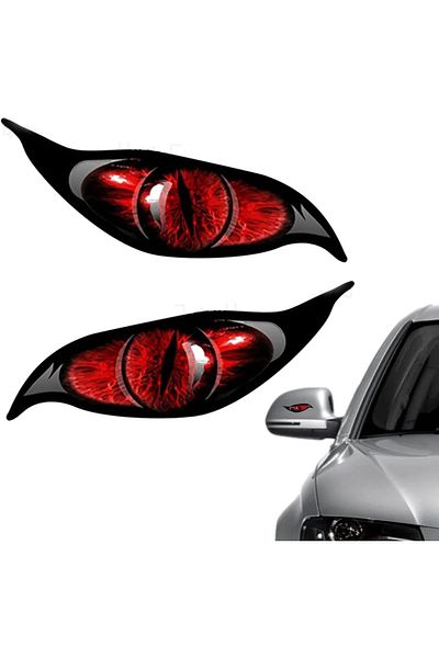 Quun Fard de pleoape Monster Eyes, Capotă, Bara de protecție, Mașină, Motocicletă, Cască, Laptop, Parbriz 4 buc.