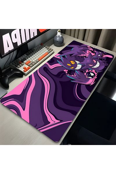 Miniso 800x300x2mm TK-0000002684 Colorful Gaming Keyboard Rug Laptop Japan Cool Anime Mouse Pad XXL Black P