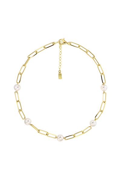 ohmygod jewelry Colier din argint si argint placat cu aur si perle – Amelia