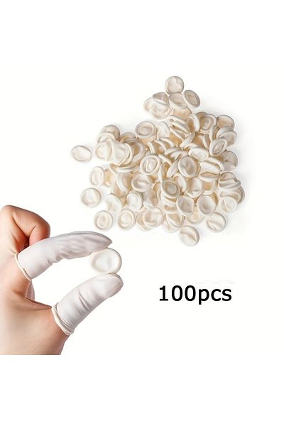 Choice White-100pcs 100Pcs Disposable Fingertips Protector Gloves Natural Rubber Non-slip Anti-static Latex