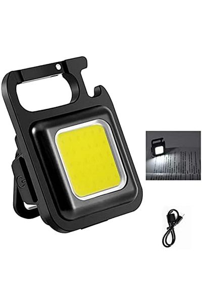 Generic COB Rechargeable Keychain Flashlight – Ultra-Bright Mini LED Light with USB Charging