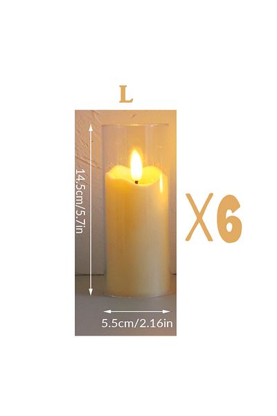 Choice L-6pcs 1/3/6Pcs Led Flameless Electric Candles Lamp Acrylic Glass Battery Flickering Fake Tealight C