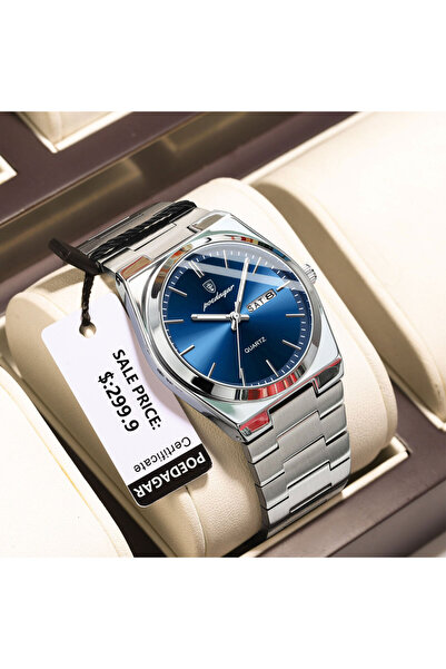 Choice 930 Silver Blue High Quality Watches For Men Stainless Steel Waterproof Luminous Man Watch Date Wee
