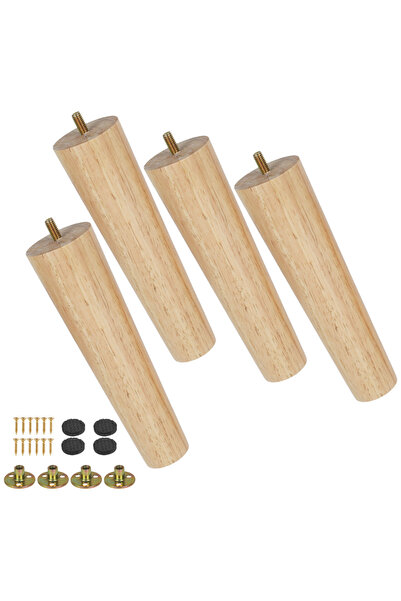 Choice طقم أرجل أثاث من الخشب الصلب بارتفاع 20 سم، 4 قطع، بارتفاع 8/15/20 سم،...