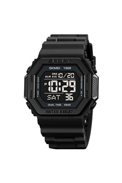Choice1 Black 1988 Digital Watch for Men Waterproof Back Light Mens Sports Wristwatches Student Countd