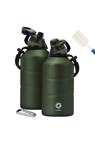 Choice زجاجة ترمس فيجيان خضراء سعة 1900 مل، زجاجة مياه حرارية كبيرة من الفولا...