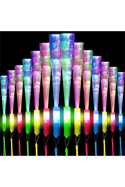 Choice 12pcs 12/24/48pcs LED Glow Stick Colorful Fiber Glow Stick LED Toy Party Night Light Props Christmas