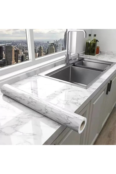 Choice ورق حائط لاصق XHB مقاس 50 سم × 1000 سم، مقاوم للماء والزيت، ورق حائط رخامي، ديكور مطبخ وحمام