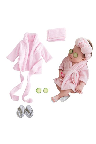Choice pink 5PCS Newborn Photography Props Baby Girl Bathrobes Bath Towel Out...