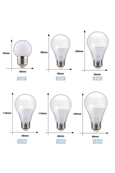 Parkson 220V Cold White 18W 10pcs LED LED Bulb E27 18W 15W 12W 9W 6W 3W Lampada LED Light AC 220V Bombilla S