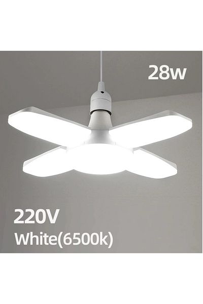 Choice 28W Cold White 220V E27 Fan Foldable 28W LED Bulb AC220V/110V 40 Bulb Deformation for Home Ceiling L