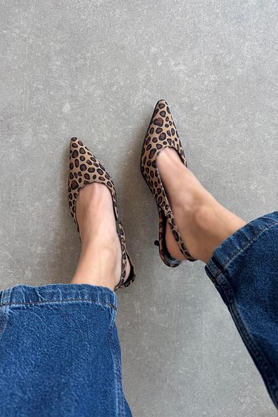 STRASWANS Cuesta Women's Heeled Fabric Shoes Leopard