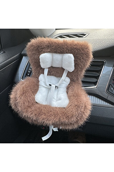 Choice مقعد أمان لدمية سيارة بنية اللون لكرسي كرتوني مقاس 17 سم، منفذ ديكور ل...