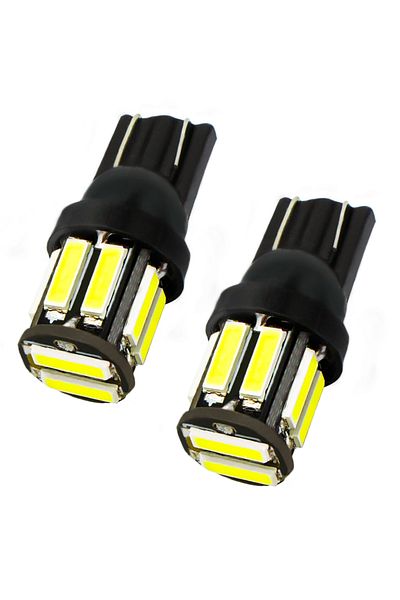 Choice 2pcs 2/4/10X T10 COB 10Led 7020 Auto Night LED 194 168 Wedge Replacement Reverse Instrument Panel La