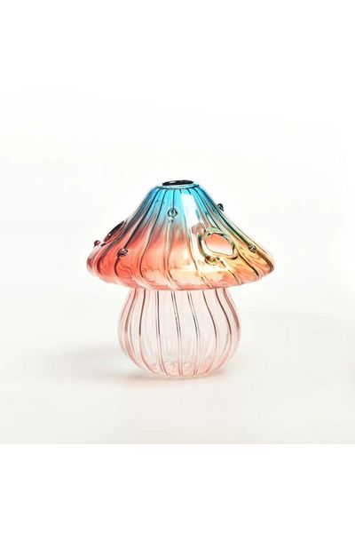 Choice Style H Colourful Mushroom Vase Creative Hydroponic Transparent Glass Aromatherapy Vase Living Room
