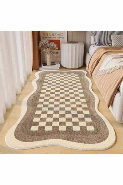 Choice 40X120CM(1.3X3.9FT) X-FYR 6 VIKAMA Fresh and Simple Wave Edge Shaped Rug Soft and Comfortable Sofa M
