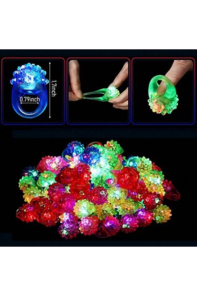 Choice 30Pcs 20/30/50pcs Glowing Rings LED Light Up Luminous Rings Party Favor Toys Flash Led Lights Glow I