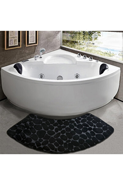 Choice 400MMx1000MM Black Curved bathroom mat thickened shower room absorbent...