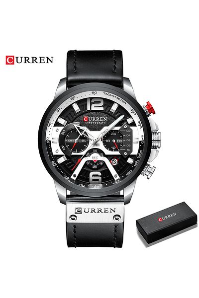 Curren silver black box CURREN Casual Sport Watches for Men Top Brand Luxury Military Leather Wrist Watch M