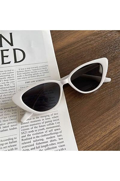 Choice White Cat Eye Shape Sunglasses Beach Sun Protection Sun Glasses Fashion Shades 90s Glasses Summer Ey