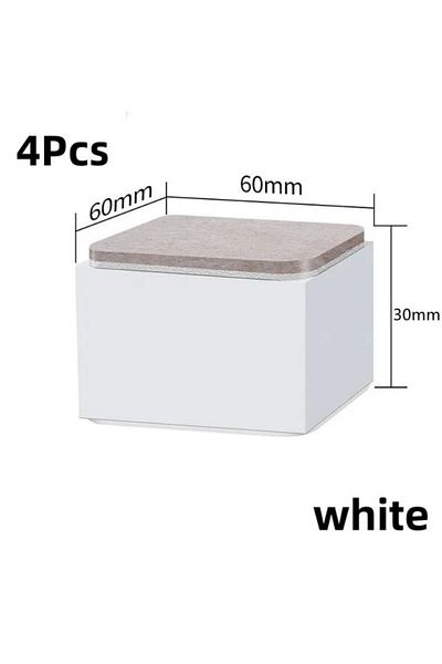 Choice Square-white-30mm 4Pcs Carbon Steel Heavy Furniture Heightening Foot Pad Bed Sofa Chair Table Feet W