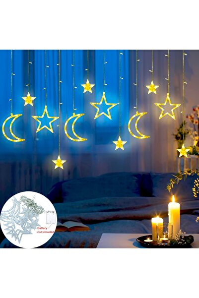 Choice صندوق بطارية مصباح ستار مون 3.5 متر ستارة ستارة LED على شكل قمر ونجمة ...