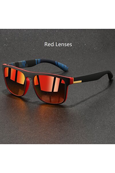 Choice4 Red Lenses Fashion Vintage Square Sunglasses Men Women Fishing Drivin...