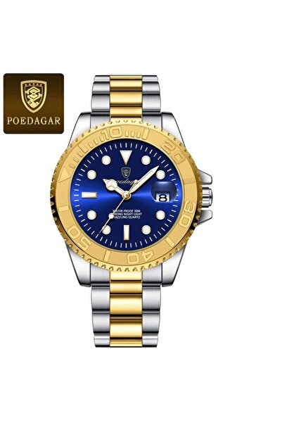 Choice ساعة رجالية فاخرة من الذهب الأزرق 680 مقاومة للماء ومضيئة وتاريخ ساعة ...