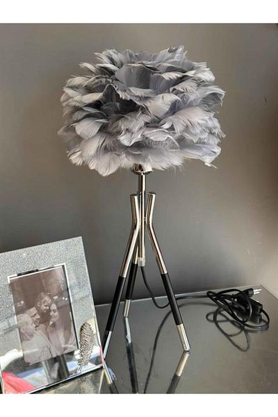 ROSSEV Lampshade Feather Gray