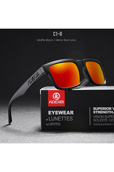 Choice C1-R mirrored red KDEAM 2022 Square Men's Polarized Sunglasses Outdoor...