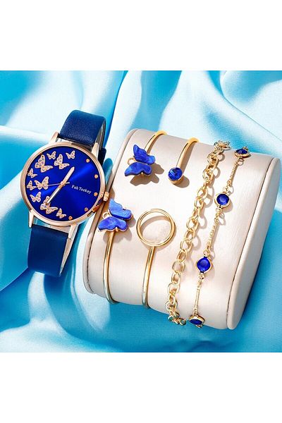 Choice Blue Women's Fashion Quartz Watch Bracelet For Women Casual Fashion Round Simple Watch Dainty Wheat
