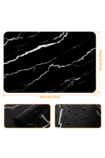 Choice حصيرة موقد حثي بنمط رخامي بني مقاس 52 × 78 سم، أغطية موقد حثي سيليكونية مضادة للخدش