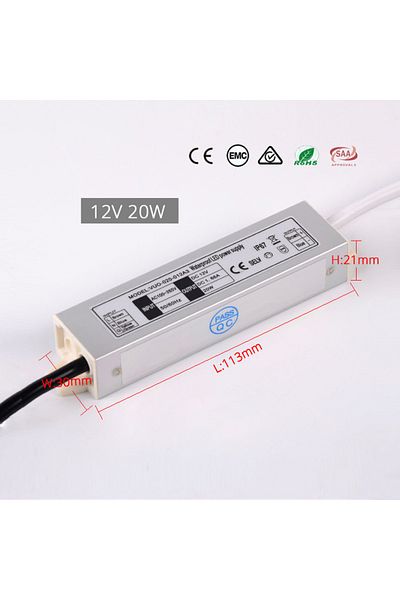 Choice 12V 20W Waterproof LED Power Supply 10W 20W 45W 220V to 12V Driver for leds spotlights Transformer I