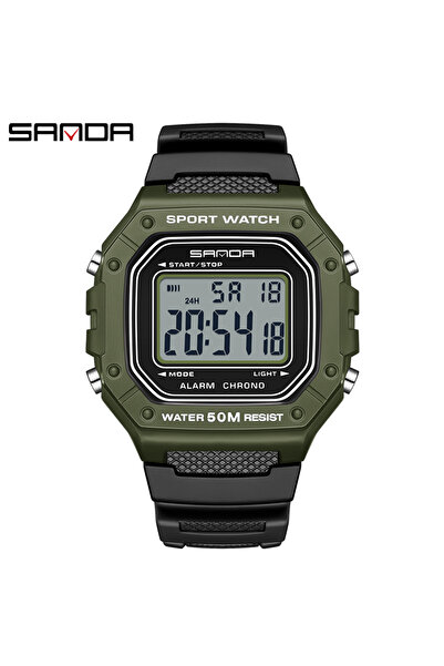 Choice 2156 ساعة رياضية للرجال من SANDA باللون الأخضر من أفضل العلامات التجار...