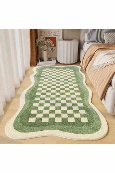 Choice 40X120CM(1.3X3.9FT) X-FYR 7 VIKAMA Fresh and Simple Wave Edge Shaped Rug Soft and Comfortable Sofa M