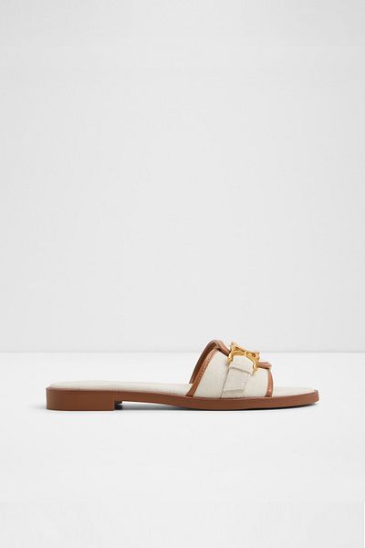 Aldo Dallaedar - Women's Textile White Multi Flat Slippers