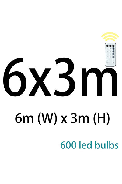 Choice ستارة LED بيضاء دافئة بمقبس أوروبي بطول 6 أمتار × 3 أمتار مع سلسلة أضو...