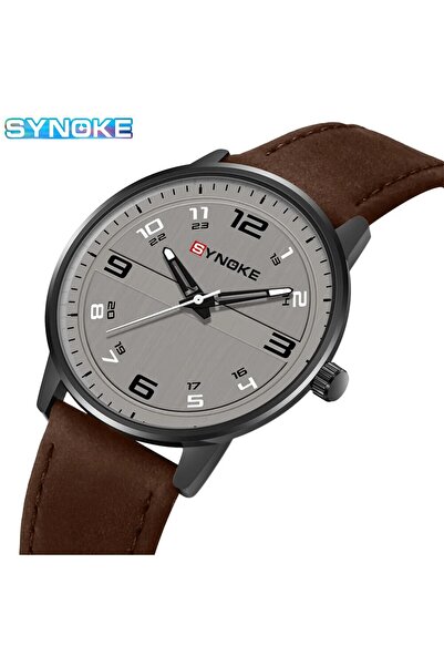 Choice ساعة براون سينوك للرجال كوارتز عصرية بسيطة بحزام عمل كلاسيكي للرجال وس...