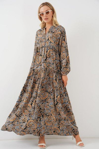 Aymood 2423 Rochie Hijab Autentică cu Motiv - A.Grey
