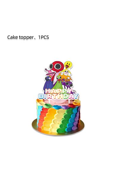 Miniso 1pcs Cake Topper Rainbow Friends Party Favors Party Decorations Cake Topper Gift Bag Fillers Slap Br