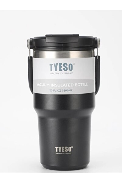 Choice 901-1000ml Black Tyeso's New Coffee Cup With Double-Layer Insulation A...
