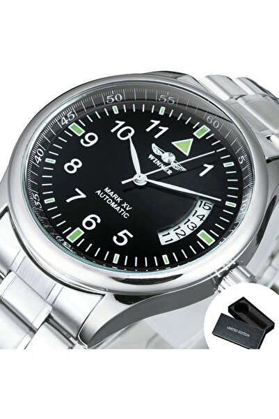 Choice BOX METAL BLACK WINNER Business Automatic Watch for Men Calendar Windo...