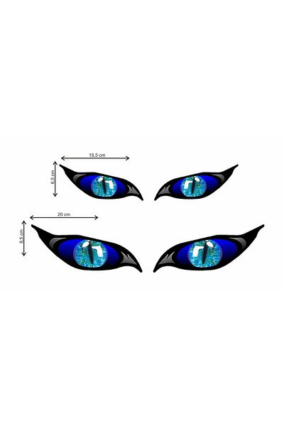 Quun Fard de pleoape Monster Eyes, Capotă, Bara de protecție, Mașină, Motocicletă, Cască, Laptop, Parbriz 4 buc.